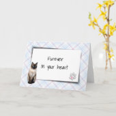 シャメスキャットオンプレイドペットロス悔やみや弔慰 カード (黄色い花)