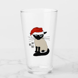 シャメスサンタキャットホホホホ クリスマスおもしろい子猫 タンブラーグラス