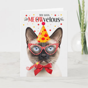 シャメスシールポイントキャットミョー誕生日 カード