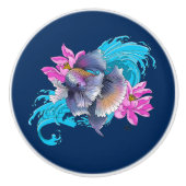 シャメスファイティングフィッシュフローラ セラミックノブ (正面)