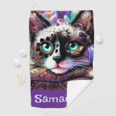 シャメスホワイトキティキャットクロカスパーソナライズされたフローラ ゴルフタオル (インサイチュ)