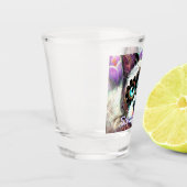 シャメスホワイトキティキャットクロカスパーソナライズされたフローラ ショットグラス (左)