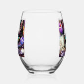 シャメスホワイトキティキャットクロカスパーソナライズされたフローラ ステムなしワイングラス (左)