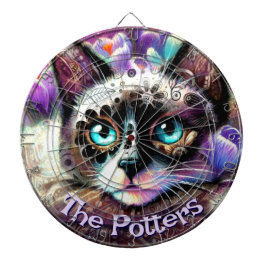 シャメスホワイトキティキャットクロカスパーソナライズされたフローラ ダーツボード