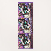 シャメスホワイトキティキャットクロカスパーソナライズされたフローラ ヨガマット (正面)