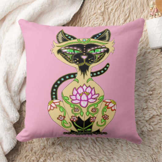 シャメネキャットシュガースカル クッション (ブランケット)