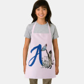 シャメネキャットバタフライモノグラムイニシャルA エプロン (インサイチュ)