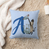 シャメネキャットバタフライモノグラムイニシャルA クッション (ブランケット)