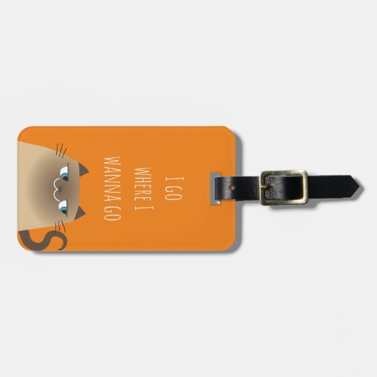 シャメネコかわいい おもしろい ラゲッジタグ (正面横)