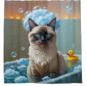 シャメネコだらけ眠くて可愛おもしろいい シャワーカーテン (正面)