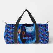 シャメネコのポーズ付け抽象芸術 パーソナライズされた ダッフルバッグ (正面)