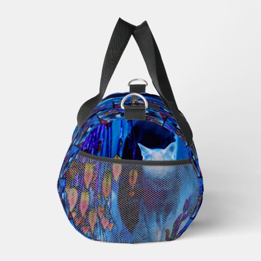 シャメネコのポーズ付け抽象芸術 パーソナライズされた ダッフルバッグ (右)