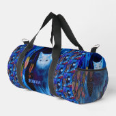 シャメネコのポーズ付け抽象芸術 パーソナライズされた ダッフルバッグ (右コーナー)