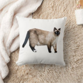 シャメネコカスタム写真ペットデコーホワイトテンプレート クッション (ブランケット)