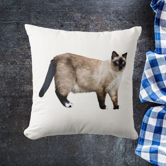 シャメネコカスタム写真ペットデコーホワイトテンプレート クッション