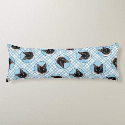 シャメネコポートレート絵を描ズキュートオリジナルアート ボディピロー (正面)