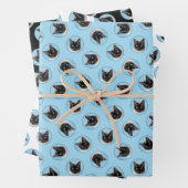 シャメネコポートレート絵を描ズキュートオリジナルアート ラッピングペーパーシート (インサイチュ)