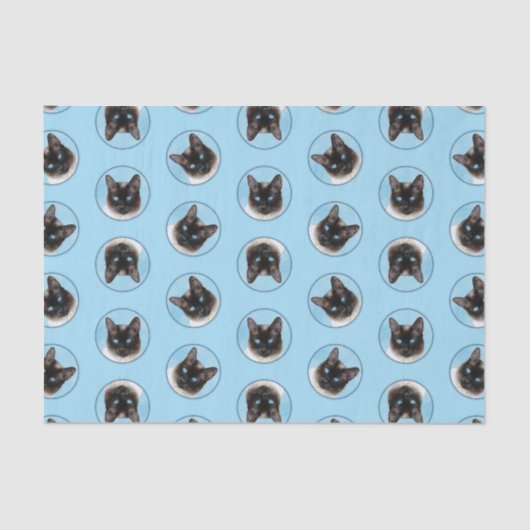 シャメネコポートレート絵を描ズキュートオリジナルアート 薄葉紙 (正面)