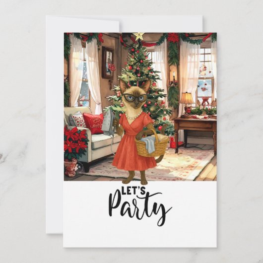シャメネコ主婦クリスマスレッツパーティー 招待状 (正面)