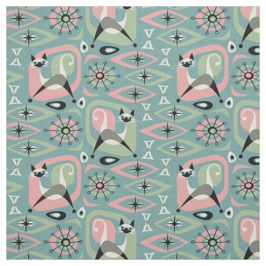 シャメネコ抽象芸術 – 青©studioxtine ファブリック (見本)