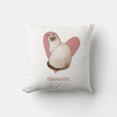 シャメネコ水彩子猫ピンクハート クッション (正面)