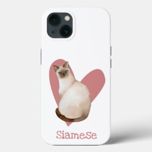 シャメネコ水彩子猫ピンクハート iPhone 13ケース