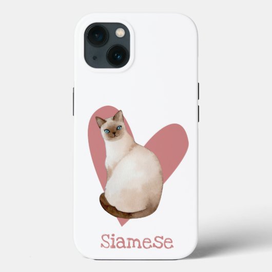 シャメネコ水彩子猫ピンクハート Case-Mate iPhoneケース (裏面)