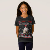 シャメネコ醜いクリスマスライトおもしろい猫好き Tシャツ (正面フル)