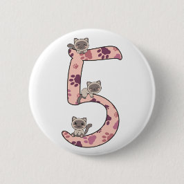 シャメネコ5番目の誕生日子供へネコのボタン 缶バッジ