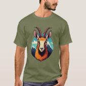 シャモアの頭のイラスト Tシャツ (正面)