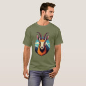 シャモアの頭のイラスト Tシャツ (正面フル)
