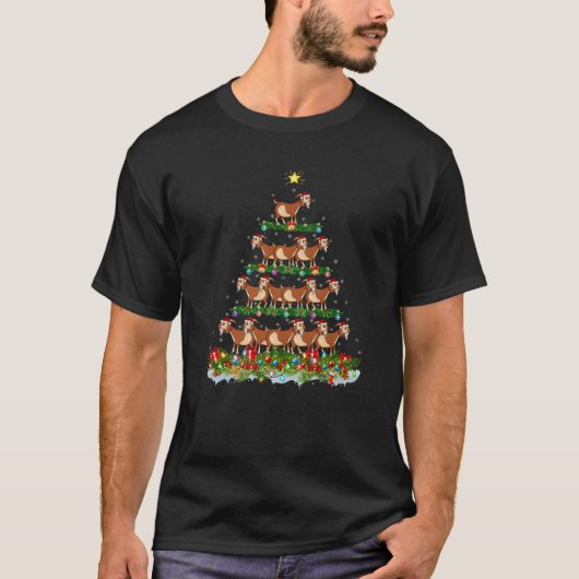 シャモアクリスマスツリーデコレーションサンタシャモアクリステム Tシャツ (正面)