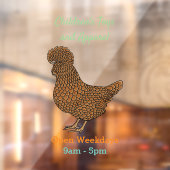 シャモアポリッシュチキンカートゥーンイラストレーション ウィンドウサイン (シート2)