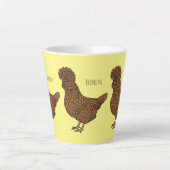 シャモアポリッシュチキンカートゥーンイラストレーション カフェラテマグ (正面)