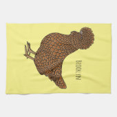 シャモアポリッシュチキンカートゥーンイラストレーション キッチンタオル (横)