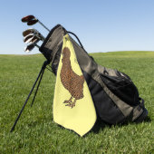 シャモアポリッシュチキンカートゥーンイラストレーション ゴルフタオル (グリーン)