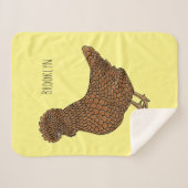 シャモアポリッシュチキンカートゥーンイラストレーション シェルパブランケット (正面(横))