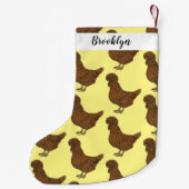 シャモアポリッシュチキンカートゥーンイラストレーション スモールクリスマスストッキング (裏面)