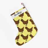 シャモアポリッシュチキンカートゥーンイラストレーション スモールクリスマスストッキング (裏面 (吊り時))