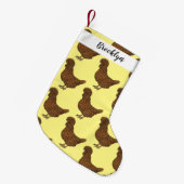 シャモアポリッシュチキンカートゥーンイラストレーション スモールクリスマスストッキング (正面 (吊り時))