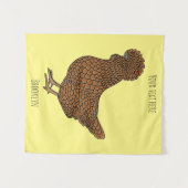 シャモアポリッシュチキンカートゥーンイラストレーション タペストリー (正面(横))