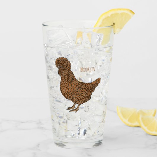 シャモアポリッシュチキンカートゥーンイラストレーション タンブラーグラス (アイス裏面)