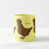 シャモアポリッシュチキンカートゥーンイラストレーション ツートーンマグカップ (中央)