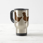 シャモアポリッシュチキンカートゥーンイラストレーション トラベルマグ (正面左)