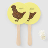 シャモアポリッシュチキンカートゥーンイラストレーション ハンドファン (正面&裏面)