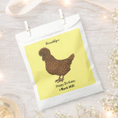 シャモアポリッシュチキンカートゥーンイラストレーション フェイバーバッグ (クリップ留めされた状態)