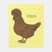 シャモアポリッシュチキンカートゥーンイラストレーション フリースブランケット (正面)