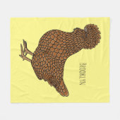 シャモアポリッシュチキンカートゥーンイラストレーション フリースブランケット (正面(横))