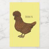 シャモアポリッシュチキンカートゥーンイラストレーション フードラベル (シングルラベル)