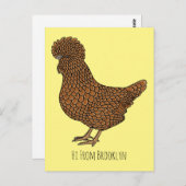 シャモアポリッシュチキンカートゥーンイラストレーション ポストカード (正面/裏面)